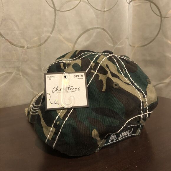 Oh Deer Camo Hat Cap KBETHOS Vintage Distressed Adjustable Hook & Loop Strapback - Picture 5 of 9